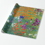 Gustav Klimt blomsterträdgård Presentpapper<br><div class="desc">En stuga- eller lantbrukarhemblomsterträdgård som målad av Gustav Klimt.</div>