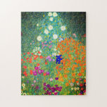 Gustav Klimt Blomsterträdgård Pussel<br><div class="desc">Pussel med Gustav Klimts Blomsterträdgård för oljemålning (1906). En vacker trädgård av lila,  rött,  vitt,  blått och orange blommor. En underbar gåva till fläkt av Art nouveau och österrikisk konst.</div>