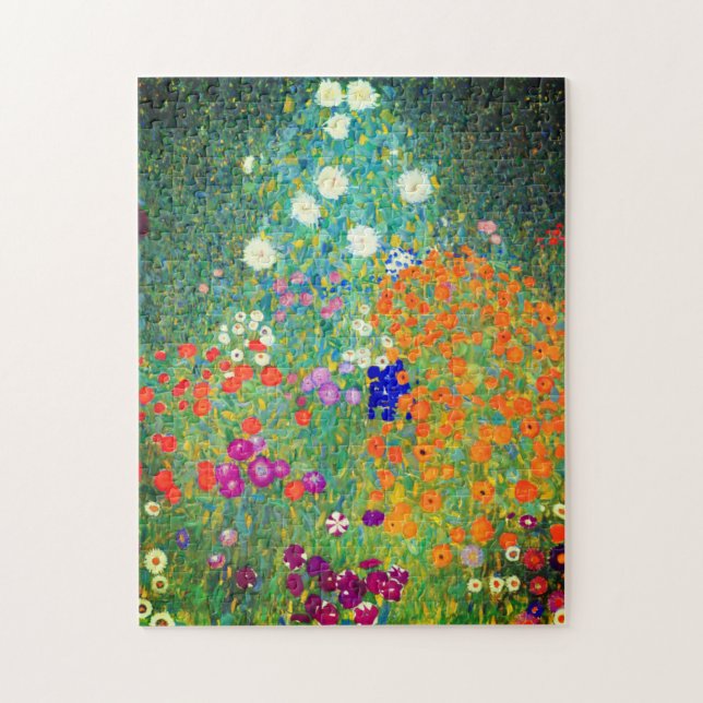 Gustav Klimt Blomsterträdgård Pussel (Vertikal)