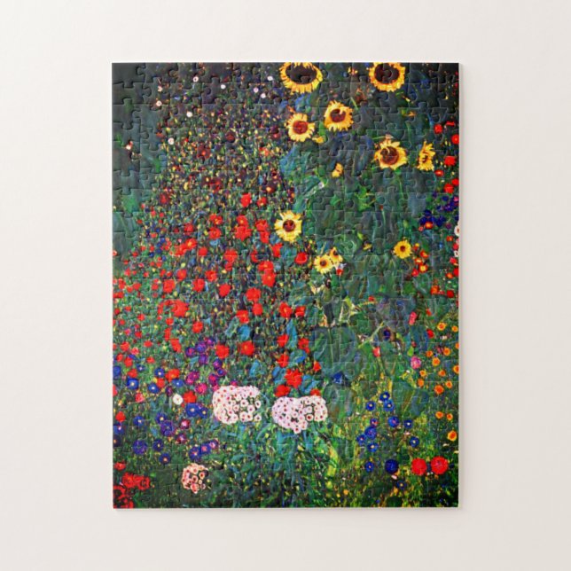 Gustav Klimt Blomsterträdgård Pussel (Vertikal)