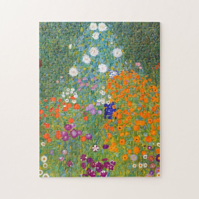 Gustav Klimt: Blomsterträdgård Pussel (Vertikal)