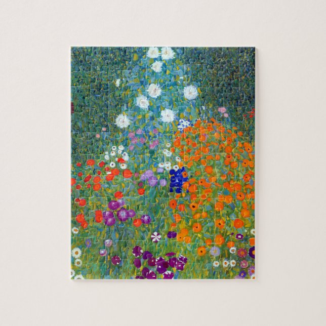 Gustav Klimt Blomsterträdgård Pussel (Vertikal)