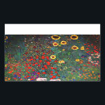 Gustav Klimt Blomsterträdgård Rektangulärt Klistermärke<br><div class="desc">Stickers med sunnimuslimer (1907),  Gustav Klimts oljemålning Farm Garden. En vacker trädgård av solblommor och grönblå,  röd,  lila,  rosa och vita blommor. En underbar gåva till fläkt av Art nouveau och österrikisk konst.</div>
