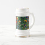 Gustav Klimt Blomsterträdgård Sejdel<br><div class="desc">Beer Stein med Gustav Klimts oljemålning Farm Garden med solblommor (1907). En vacker trädgård av solblommor och grönblå,  röd,  lila,  rosa och vita blommor. En underbar gåva till fläkt av Art nouveau och österrikisk konst.</div>