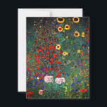 Gustav Klimt Blomsterträdgård Spara Datumet<br><div class="desc">Kort med Gustav Klimts oljemålning Farm Garden med solblommor (1907). En vacker trädgård av solblommor och grönblå,  röd,  lila,  rosa och vita blommor. En underbar gåva till fläkt av Art nouveau och österrikisk konst.</div>