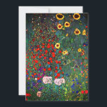 Gustav Klimt Blomsterträdgård Spara Datumet<br><div class="desc">Kort med Gustav Klimts oljemålning Farm Garden med solblommor (1907). En vacker trädgård av solblommor och exquisite blue,  red,  lila,  rosa och vita blommor. En underbar gåva till fläkt av Art nouveau och österrikisk konst.</div>