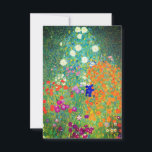 Gustav Klimt Blomsterträdgård Spara Datumet<br><div class="desc">Kort med Gustav Klimts Blomsterträdgård för oljemålning (1906). En vacker trädgård av lila,  rött,  vitt,  blått och orange blommor. En underbar gåva till fläkt av Art nouveau och österrikisk konst.</div>