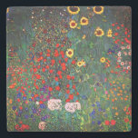 Gustav Klimt Blomsterträdgård Stenunderlägg<br><div class="desc">Stone Underlägg Gustav Klimts oljemålning Farm Garden med solblommor (1907). En vacker trädgård av solblommor och grönblå,  röd,  lila,  rosa och vita blommor. En underbar gåva till fläkt av Art nouveau och österrikisk konst.</div>