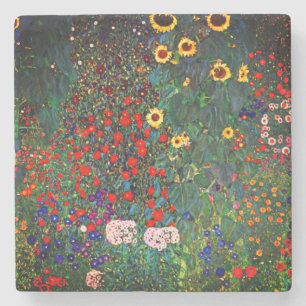 Gustav Klimt Blomsterträdgård Stenunderlägg
