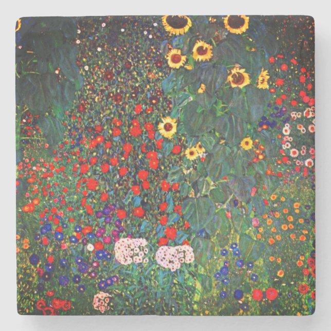 Gustav Klimt Blomsterträdgård Stenunderlägg (Framsidan)