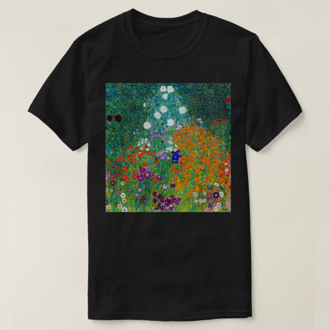 Gustav Klimt Blomsterträdgård  T Shirt (Design framsida)