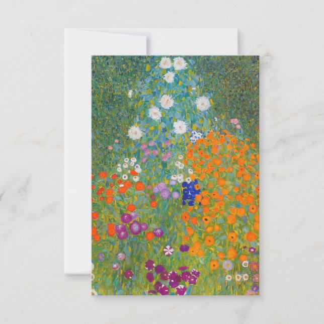 Gustav Klimt - Blomsterträdgård Tack Kort (Framsida)