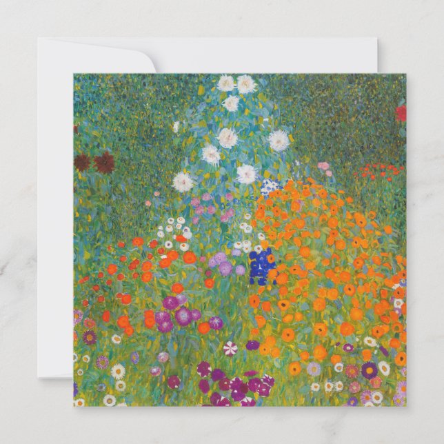 Gustav Klimt - Blomsterträdgård Tack Kort (Framsida)