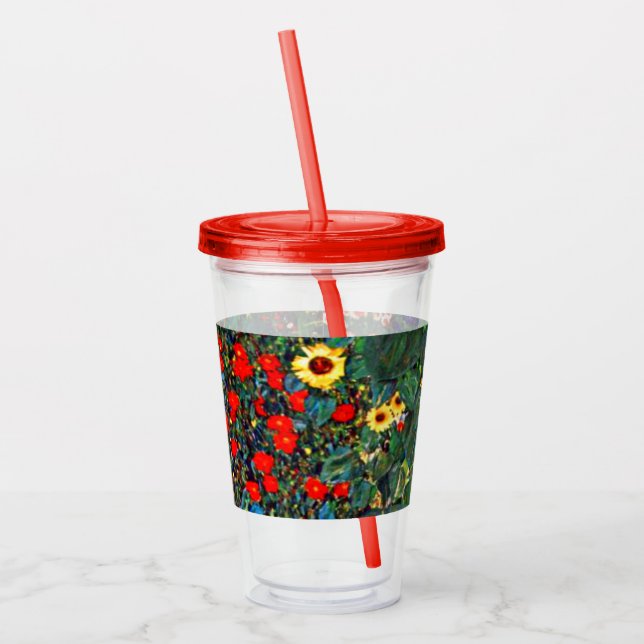 Gustav Klimt Blomsterträdgård Take Away Mugg (Vänster)