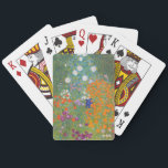 Gustav Klimt Blomsterträdgård Typ av skydd Casinokort<br><div class="desc">En vacker trädgårdsmålning - det här är en klassisk målning av Gustav Klimt,  som heter Cottage Garden,  eller Bauergarten,  1907,  som är en nära blomsterträdgård,  en färgstark blommigt.</div>