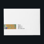 Gustav Klimt Blomsterträdgård Typ av skydd Etikettband<br><div class="desc">En vacker trädgårdsmålning - det här är en klassisk målning av Gustav Klimt,  som heter Cottage Garden,  eller Bauergarten,  1907,  som är en nära blomsterträdgård,  en färgstark blommigt.</div>