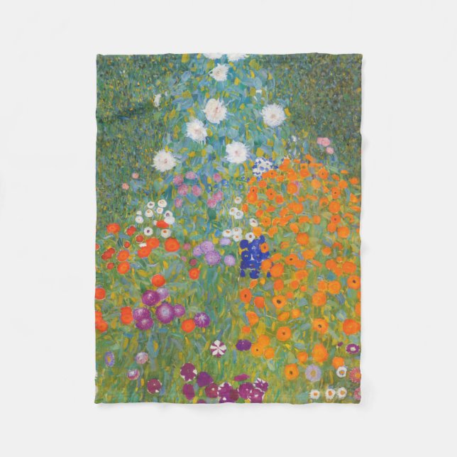 Gustav Klimt Blomsterträdgård Typ av skydd Fleecefilt (Framsidan)