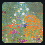 Gustav Klimt Blomsterträdgård Typ av skydd Fyrkantigt Klistermärke<br><div class="desc">En vacker trädgårdsmålning - det här är en klassisk målning av Gustav Klimt,  som heter Cottage Garden,  eller Bauergarten,  1907,  som är en nära blomsterträdgård,  en färgstark blommigt.</div>
