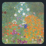 Gustav Klimt Blomsterträdgård Typ av skydd Fyrkantigt Klistermärke<br><div class="desc">En vacker trädgårdsmålning - det här är en klassisk målning av Gustav Klimt,  som heter Cottage Garden,  eller Bauergarten,  1907,  som är en nära blomsterträdgård,  en färgstark blommigt.</div>