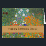 Gustav Klimt Blomsterträdgård Typ av skydd Hälsningskort<br><div class="desc">En vacker trädgårdsmålning - det här är en klassisk målning av Gustav Klimt,  som heter Cottage Garden,  eller Bauergarten,  1907,  som är en nära blomsterträdgård,  en färgstark blommigt.</div>