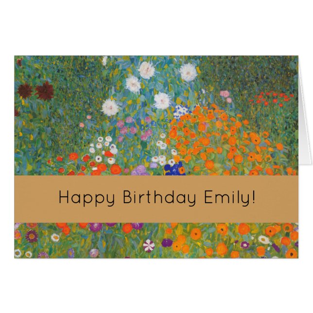 Gustav Klimt Blomsterträdgård Typ av skydd Hälsningskort (Framsidan Horizontal)