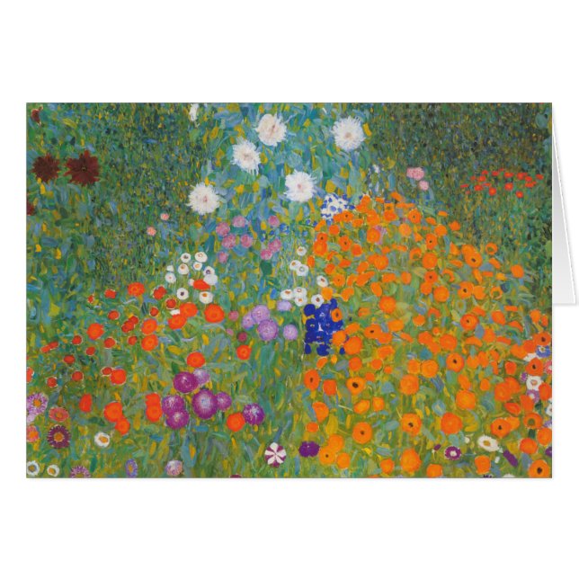 Gustav Klimt Blomsterträdgård Typ av skydd Hälsningskort (Framsidan Horizontal)