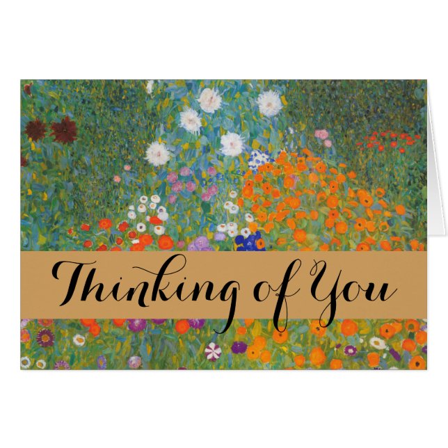 Gustav Klimt Blomsterträdgård Typ av skydd Hälsningskort (Framsidan Horizontal)