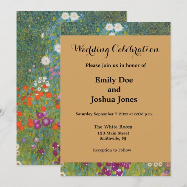 Gustav Klimt Blomsterträdgård Typ av skydd Inbjudningar (Fram/baksida)