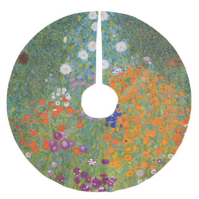Gustav Klimt Blomsterträdgård Typ av skydd Julgransmatta Borstad Polyester (Framsidan)