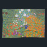 Gustav Klimt Blomsterträdgård Typ av skydd Kökshandduk<br><div class="desc">En vacker trädgårdsmålning - det här är en klassisk målning av Gustav Klimt,  som heter Cottage Garden,  eller Bauergarten,  1907,  som är en nära blomsterträdgård,  en färgstark blommigt.</div>