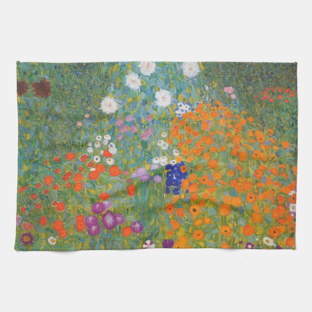 Gustav Klimt Blomsterträdgård Typ av skydd Kökshandduk (Horisontell)