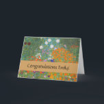 Gustav Klimt Blomsterträdgård Typ av skydd Kort<br><div class="desc">En vacker trädgårdsmålning - det här är en klassisk målning av Gustav Klimt,  som heter Cottage Garden,  eller Bauergarten,  1907,  som är en nära blomsterträdgård,  en färgstark blommigt.</div>