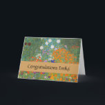 Gustav Klimt Blomsterträdgård Typ av skydd Kort<br><div class="desc">En vacker trädgårdsmålning - det här är en klassisk målning av Gustav Klimt,  som heter Cottage Garden,  eller Bauergarten,  1907,  som är en nära blomsterträdgård,  en färgstark blommigt.</div>