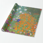 Gustav Klimt Blomsterträdgård Typ av skydd Presentpapper<br><div class="desc">En vacker trädgårdsmålning - det här är en klassisk målning av Gustav Klimt,  som heter Cottage Garden,  eller Bauergarten,  1907,  som är en nära blomsterträdgård,  en färgstark blommigt.</div>