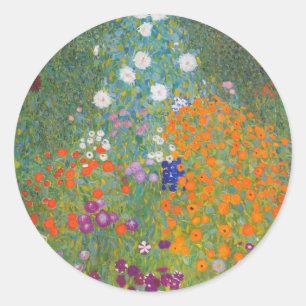 Gustav Klimt Blomsterträdgård Typ av skydd Runt Klistermärke