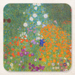 Gustav Klimt - Blomsterträdgård Underlägg Papper Kvadrat<br><div class="desc">Blomsterträdgård - Gustav Klimt 1905-1907</div>
