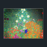 Gustav Klimt Blomsterträdgård Vykort<br><div class="desc">vykort med Gustav Klimts Blomsterträdgård av oljemålning (1906). En vacker trädgård av lila,  rött,  vitt,  blått och orange blommor. En underbar gåva till fläkt av Art nouveau och österrikisk konst.</div>