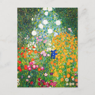 Gustav Klimt Blomsterträdgård vykort