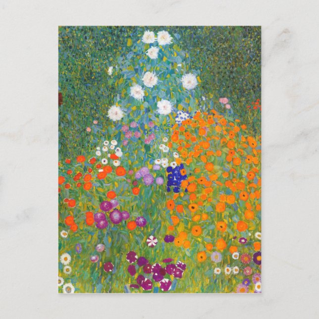 Gustav Klimt: blomsterträdgård Vykort (Framsida)