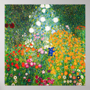 Gustav Klimt-Blomsterträdgården Poster