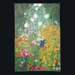 Gustav Klimt blomsterträdgårdkökshandduk Kökshandduk<br><div class="desc">Gustav Klimt blomsterträdgårdkökshandduk. Oljemålning på kanfas från 1907. Avslutat under hans guld- arrangera gradvis, blomsterträdgården är en av Klimts mest berömd landskap målningar. Sommarfärgerna brister framåt i detta arbete med en härlig blandning av orangen, rött som är purpurfärgad, blått, rosor, och vit blomstrar. En underbar gåva för fläktar av Gustav...</div>