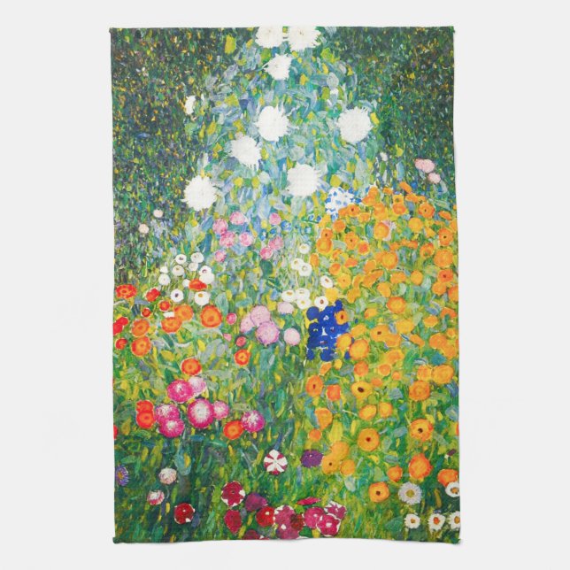 Gustav Klimt blomsterträdgårdkökshandduk Kökshandduk (Vertikal)