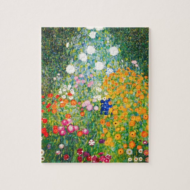 Gustav Klimt blomsterträdgårdpussel Pussel (Vertikal)