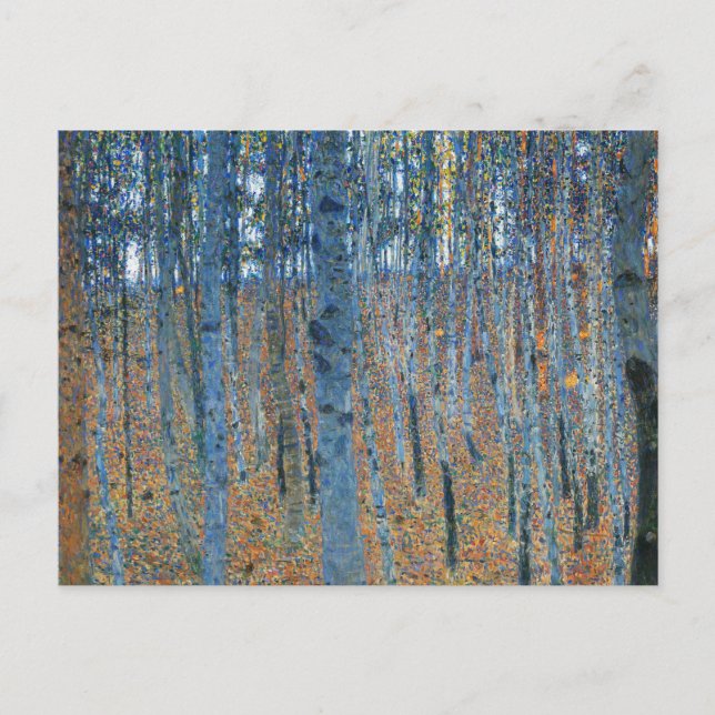 Gustav Klimt Bokskogs Vintage Finkonst Vykort (Framsida)