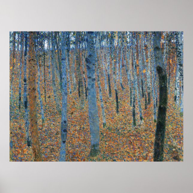 Gustav Klimt Bokträd Skogsdunge Poster (Framsidan)