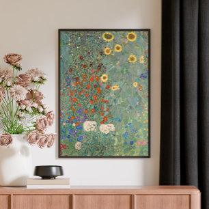 Gustav Klimt Bondgård med solrosor (1907) Canvastryck