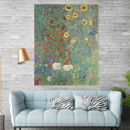 Gustav Klimt Bondgårdsträdgård med solrosor (1907) Poster