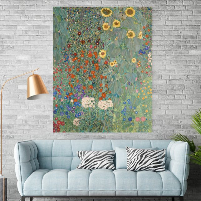 Gustav Klimt Bondgårdsträdgård med solrosor (1907) Poster (Skapare uppladdad)