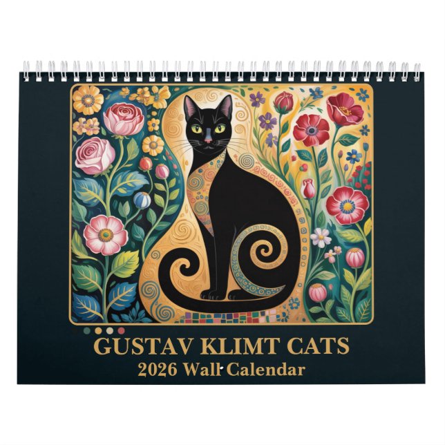 Gustav Klimt Cat | Elegant Art Nouveau Cat 2026 Kalender (Omslag)