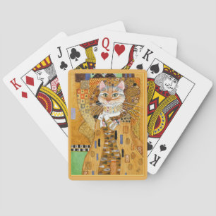 Gustav Klimt Cat i Guld-blanketter Kortlek